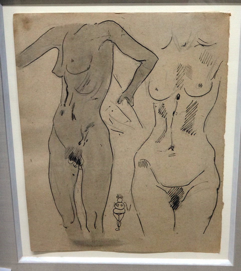 Appraisal: Attributed to Henri Gaudier-Brzeska - Standing nudes pen ink and