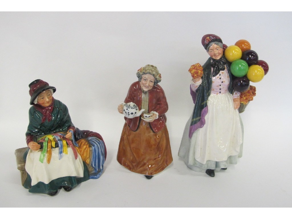 Appraisal: Three Royal Doulton figures including Silks and Ribbons HN def