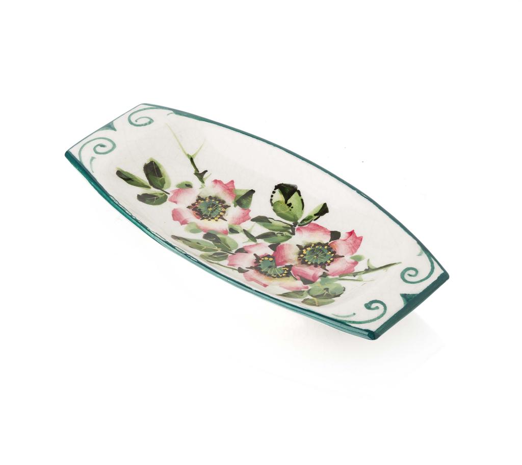 Appraisal: WEMYSS WARE 'DOG ROSES' PATTERN PIN TRAY CIRCA decorated by