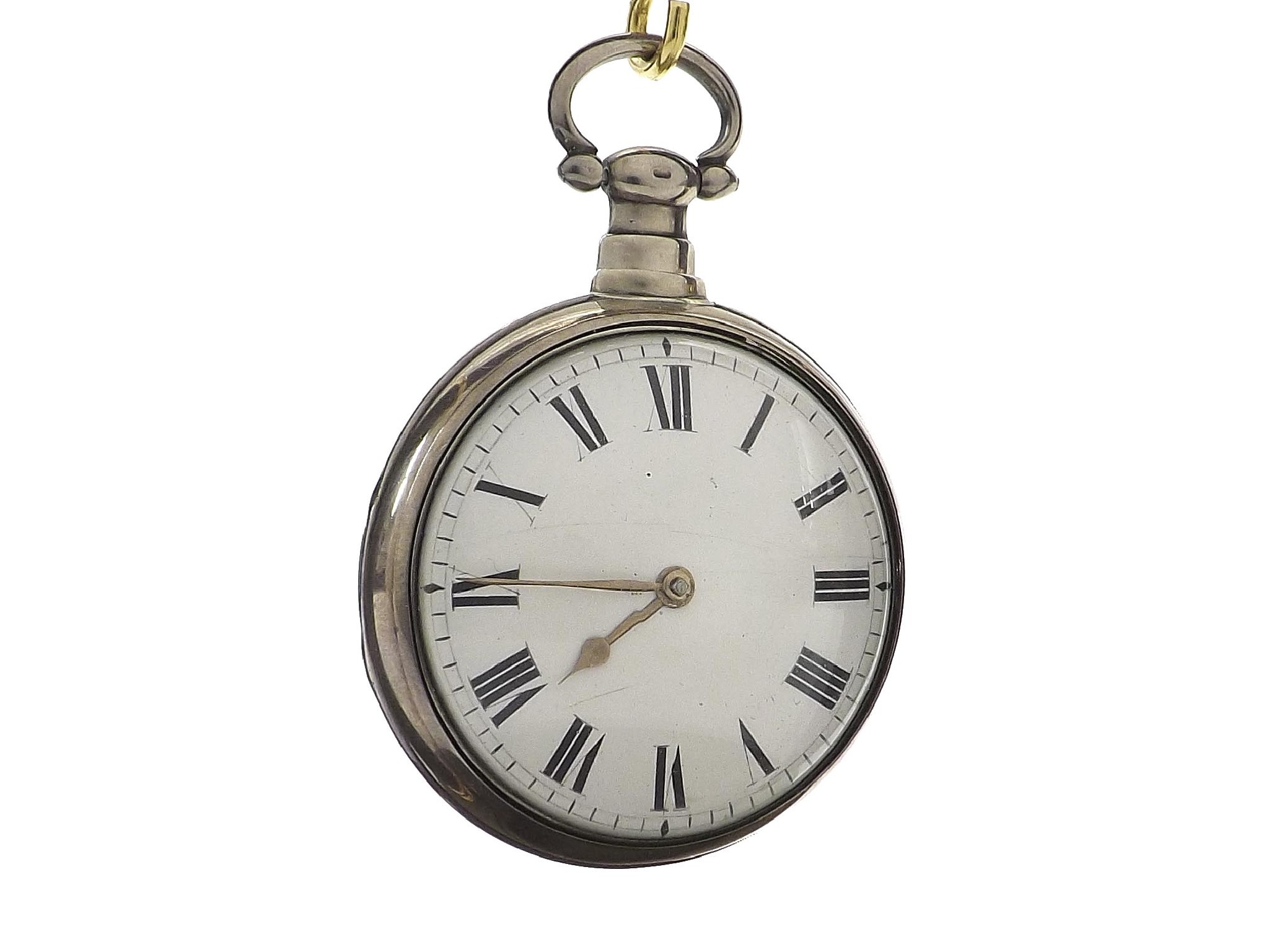 Appraisal: George IV silver fusee lever pair cased pocket watch Chester