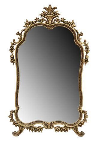 Appraisal: Louis XV style mirror th c shaped giltwood and composite