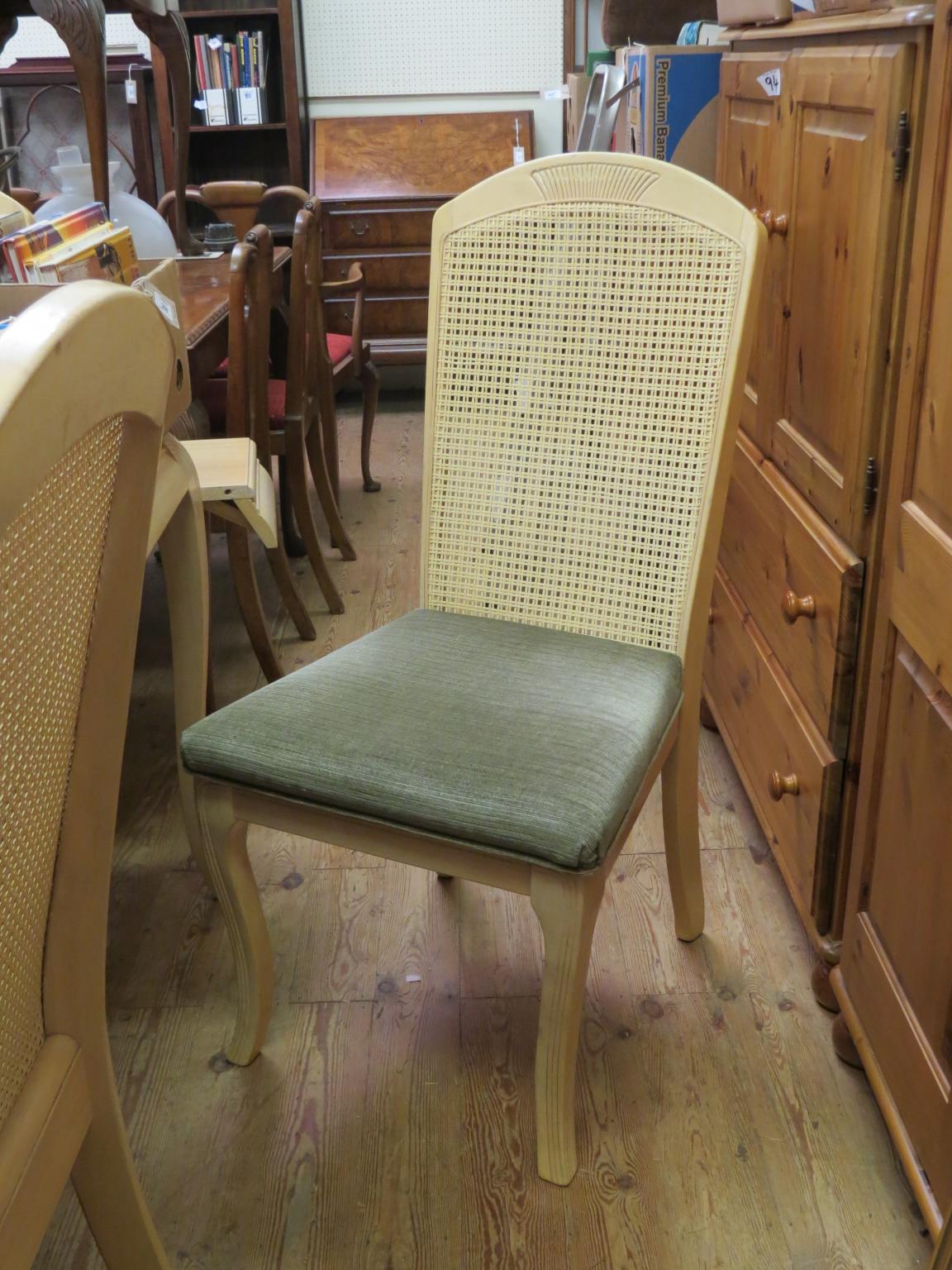 Appraisal: A bleached walnut dining room set draw-leaf table with extra