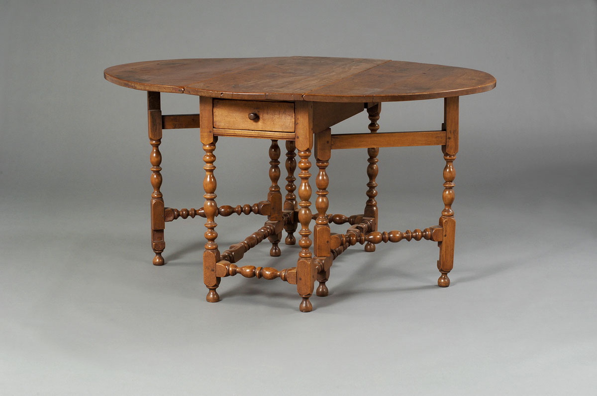 Appraisal: MASSACHUSETTS WILLIAM AND MARY MAPLE GATE- LEG TABLE The rectangular