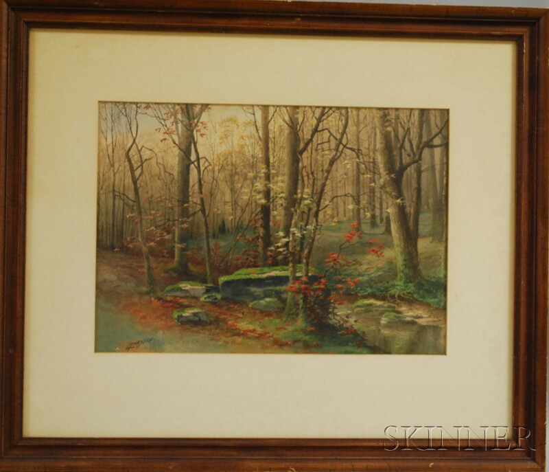 Appraisal: Edwin Lamasure Jr American - Late Fall Landscape with Stream