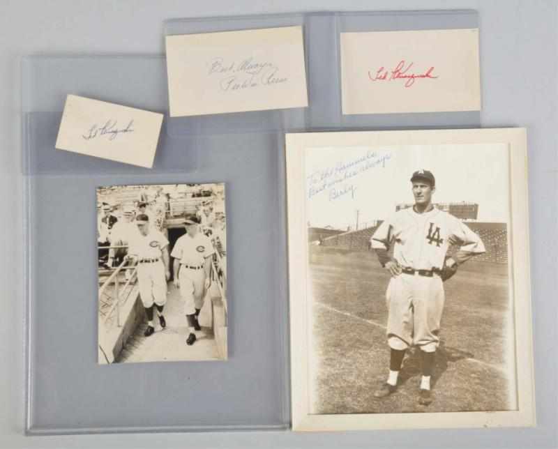 Appraisal: Lot of Miscellaneous Sports Autographs Description Includes Ted Kluszewski signed