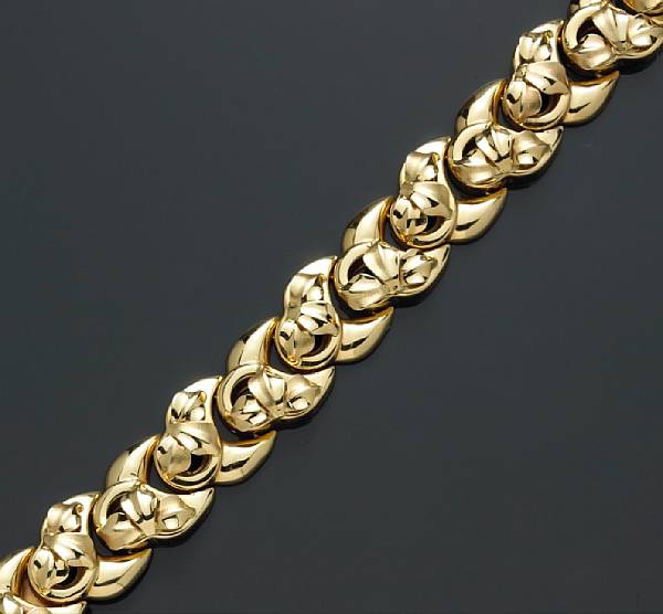 Appraisal: A fourteen karat gold bracelet gross weight approximately grams length