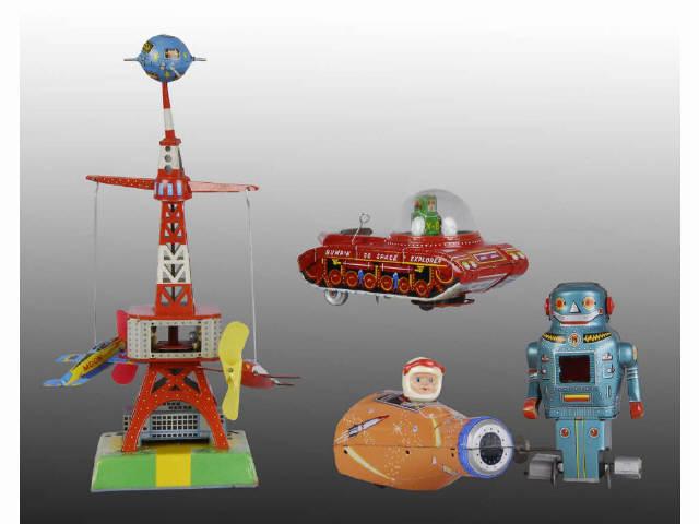 Appraisal: Lot of Japanese Wind-Up Friction Space Toys Description Includes L