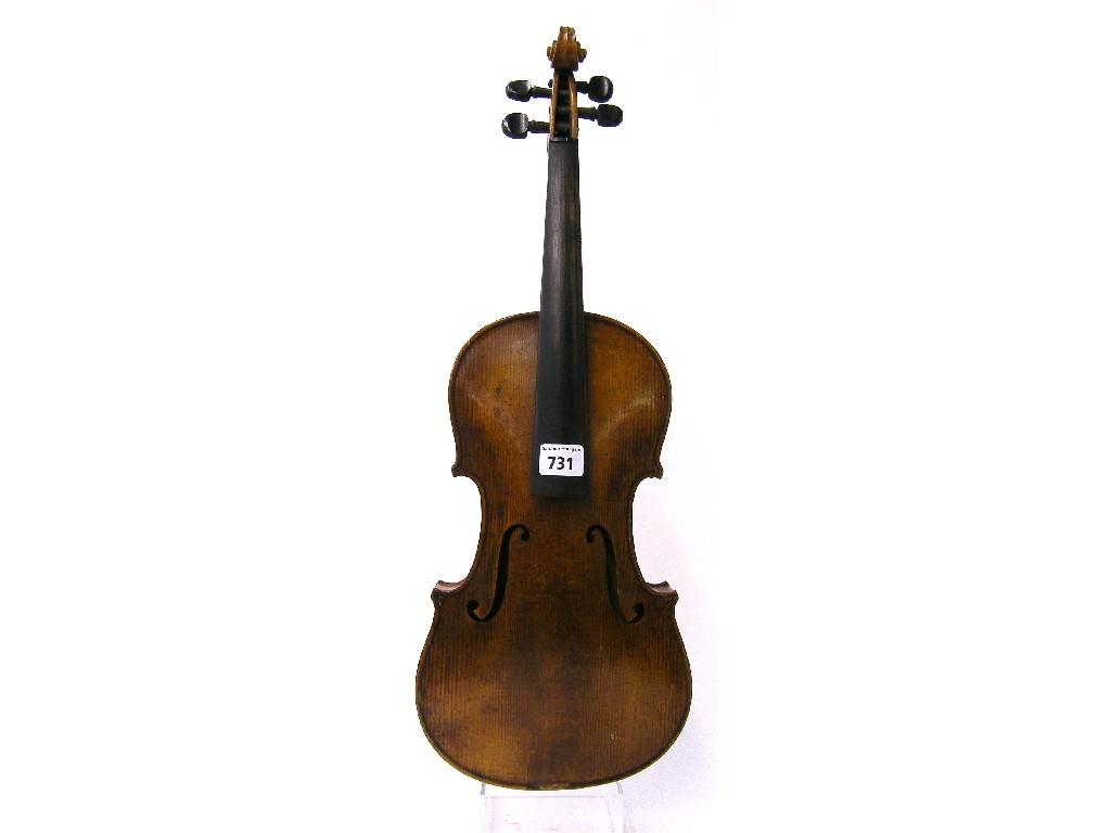 Appraisal: Saxon violin circa cm