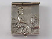 Appraisal: A Dutch standard silver double sided stamp box with embossed