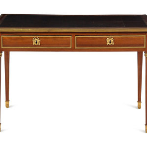 Appraisal: A Louis XVI Gilt Bronze Mounted Mahogany Bureau Plat by