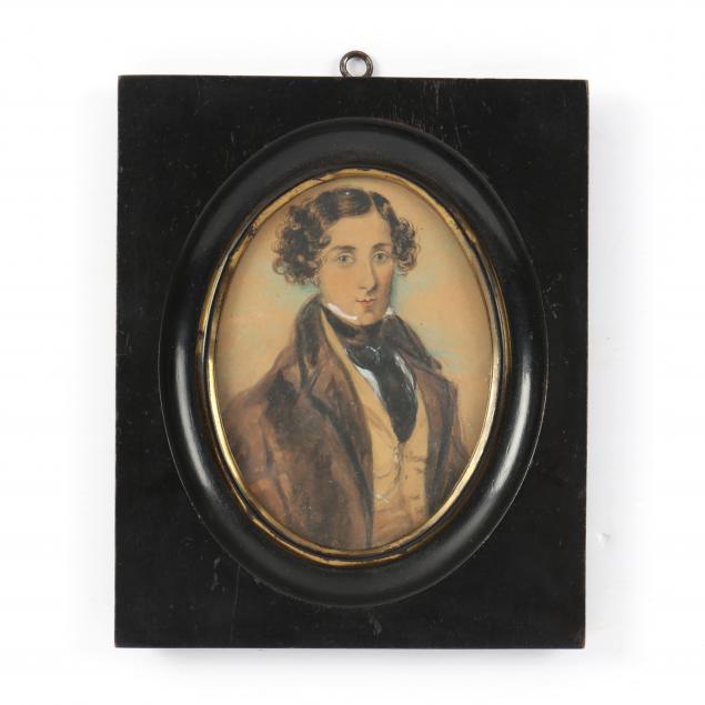 Appraisal: BRITISH SCHOOL TH CENTURY PORTRAIT MINIATURE OF BENJAMIN DISRAELI Watercolor