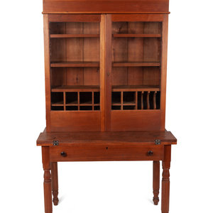 Appraisal: A Late Federal Cherrywood Desk and Bookcase Circa with folding