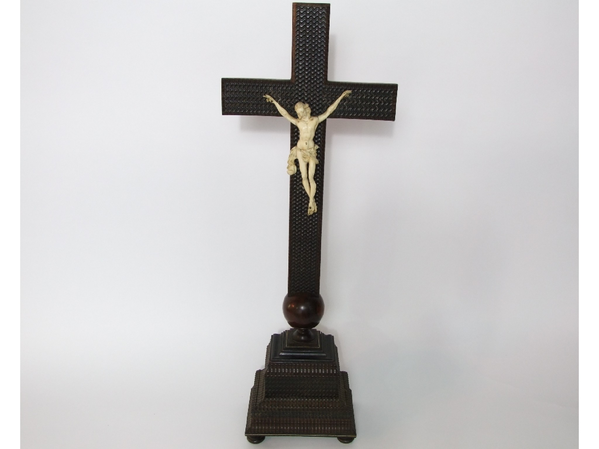 Appraisal: A good th century substantial rosewood crucifix the figure of