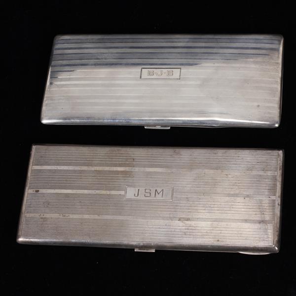 Appraisal: Two sterling silver cigarette cases one R Blackinton Co the