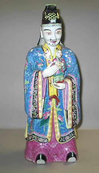 Appraisal: A famille rose enameled porcelain figure of Lu Daoist Divinity