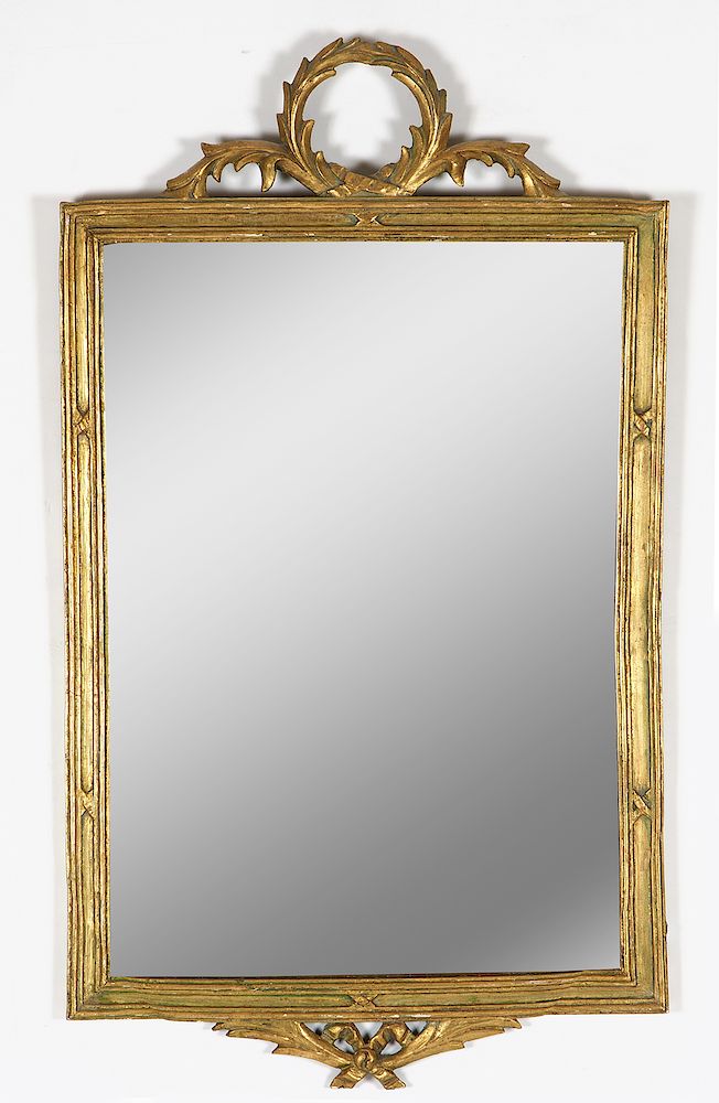 Appraisal: Neoclassical style giltwood mirror Neoclassical style giltwood mirror Measures appx