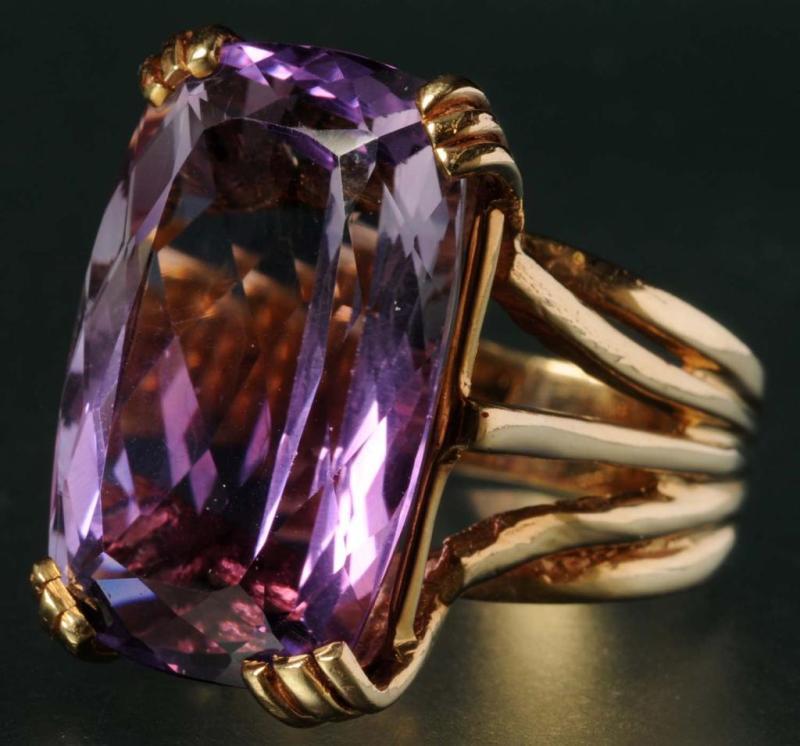 Appraisal: Antique Jewelry K Gold Amethyst Ring Condition Excellent Size Ring