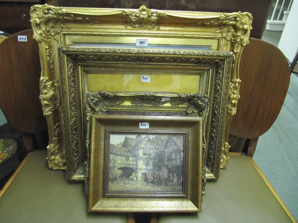 Appraisal: G Watson gilt framed watercolour gilt framed oil landscape scene