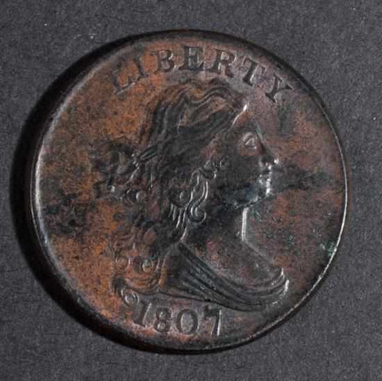 Appraisal: United States draped bust type copper half cent MS- Estimate