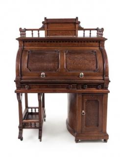 Appraisal: A Wooton Patent Walnut Rotary Desk Height x width x