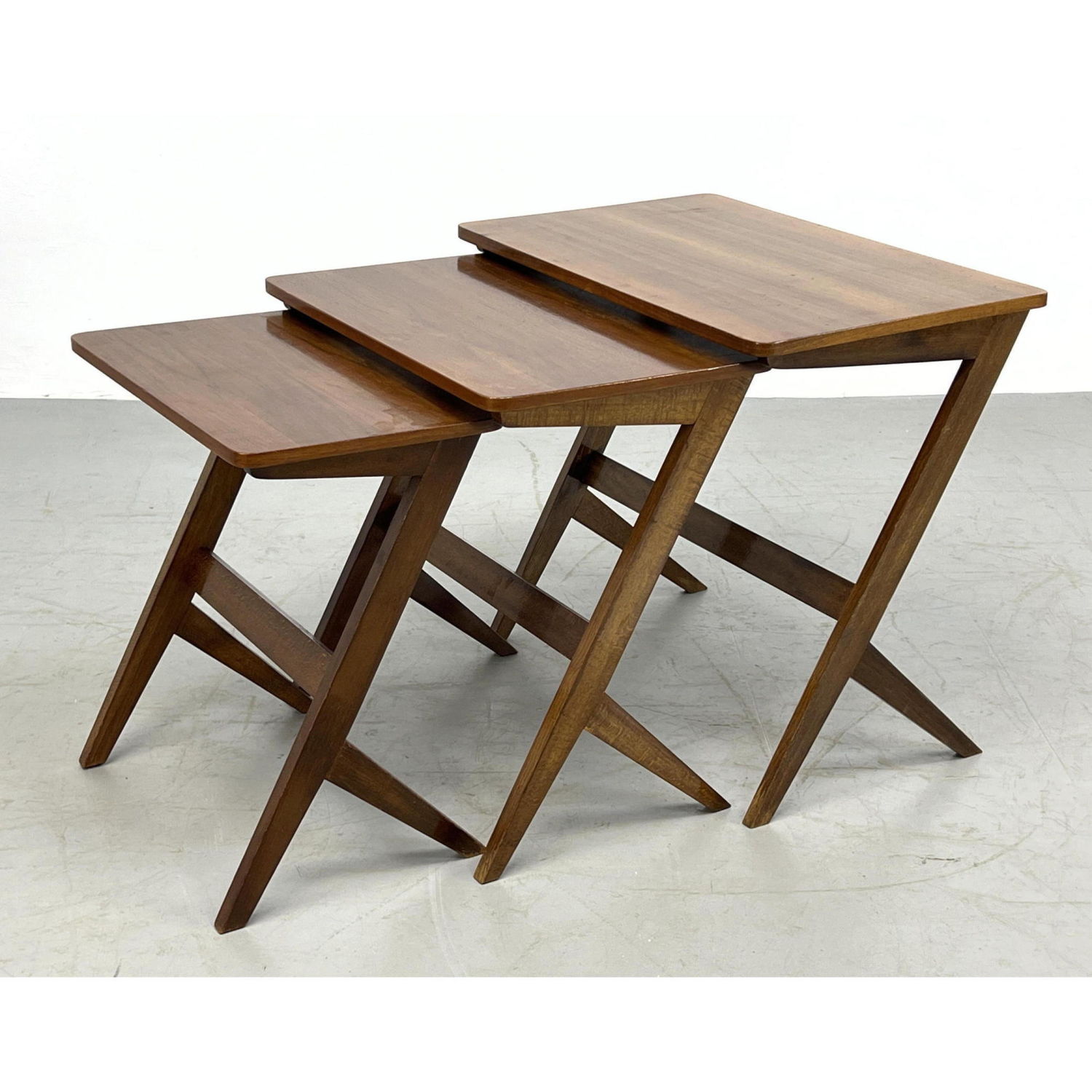 Appraisal: Set BENGT RUDA Nesting Tables Scandinavian Nesting Tables Dimensions H