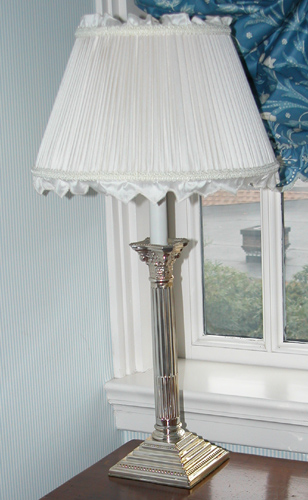 Appraisal: Sheffield Silver Plated Columnar Lamp with Corinthian Capitol th Century