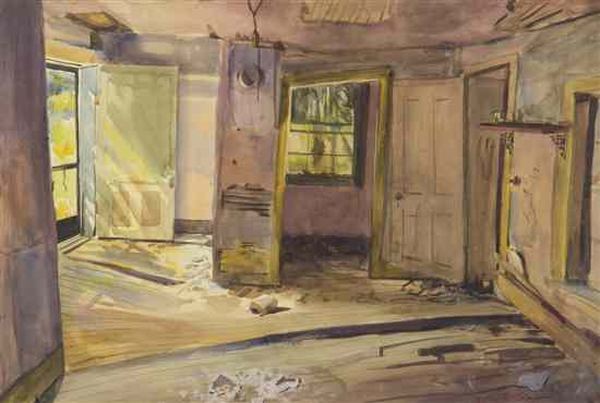 Appraisal: Earl Clifford Gross American - Room for Rent watercolor on