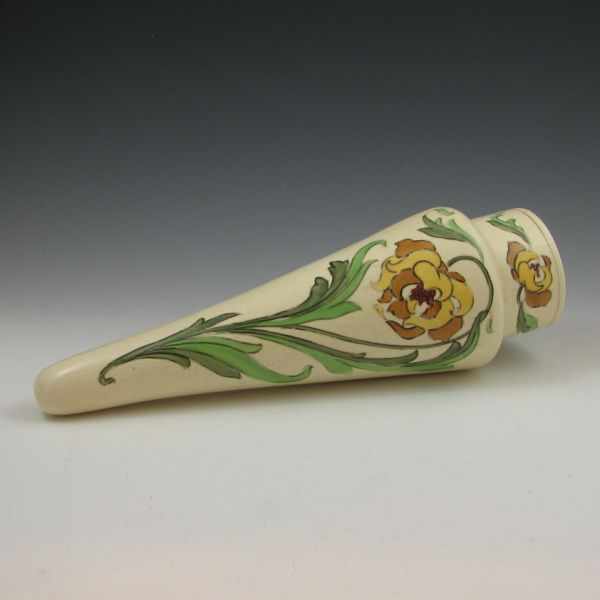 Appraisal: Roseville Persian Creamware floral wall vase Very unusual form Unmarked