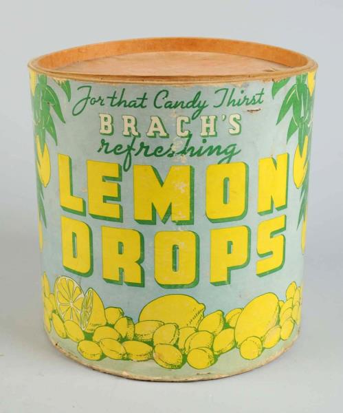 Appraisal: Brach's Lemon Drops Cardboard Barrel This Brach's Lemon Drops barrel