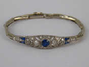 Appraisal: An early th century carat white gold sapphire and diamond