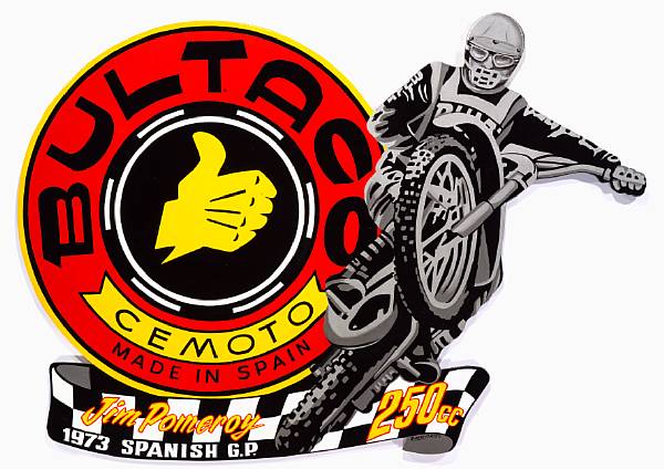 Appraisal: Bultaco by Robert Carter signed oil enamel on cut-out wood