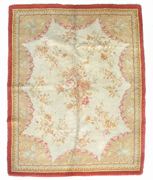 Appraisal: A French Savonnarie rug size approximately ft in x ft