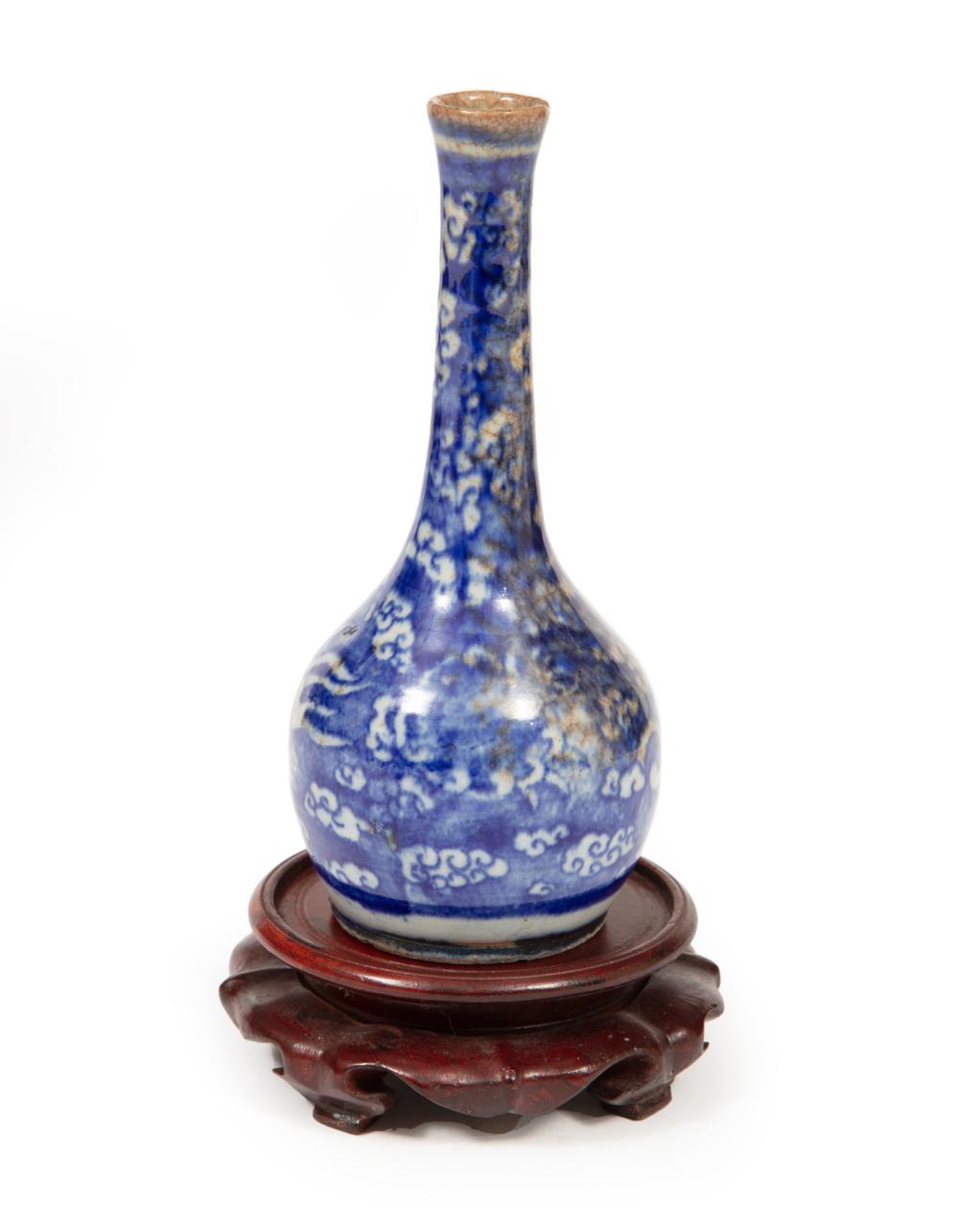 Appraisal: CHINESE BLUE AND WHITE PORCELAIN BOTTLE VASEChinese Blue and White