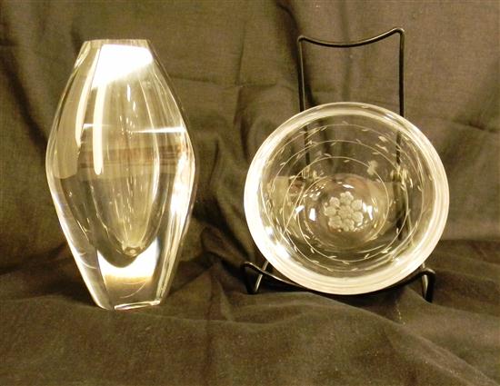 Appraisal: Clear Kosta vase bulbous form '' l with a signed