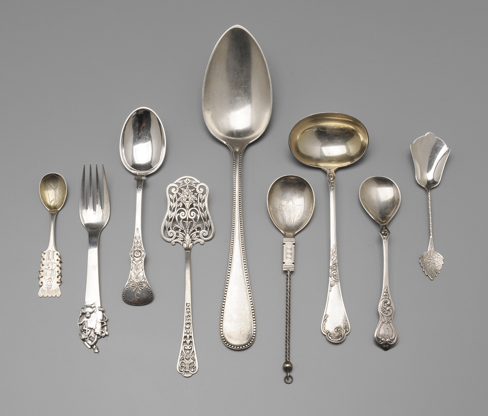 Appraisal: Assorted Continental Silver Flatware English German Dutch ladles serving spoons