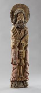 Appraisal: Polychromed Carved Wooden St Joseph Figure th c with original