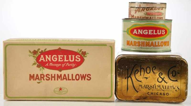 Appraisal: Lot of Marshmallow Tins Description Lot includes three Angelus Marshmallow