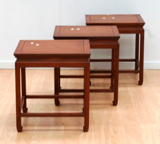 Appraisal: Three fruitwood side tables x x cm