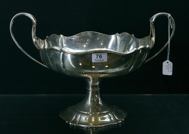 Appraisal: A sterling silver twin-handled comport in the Art Nouveau taste