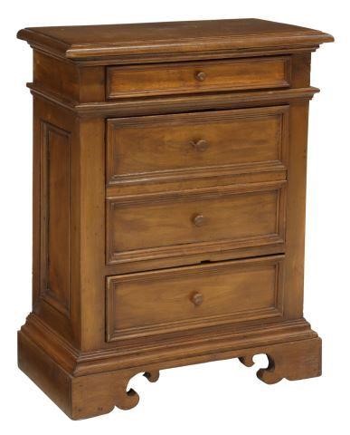 Appraisal: Italian Baroque style bedside cabinet th c walnut case fitted