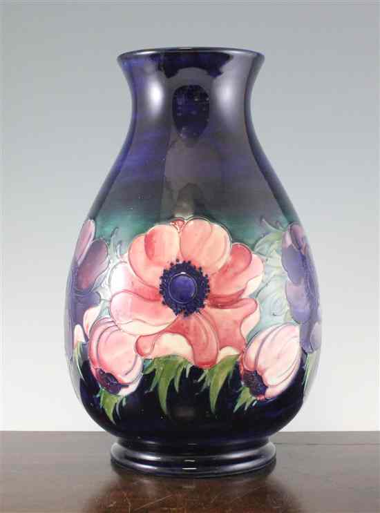 Appraisal: A large Moorcroft Anemone design baluster vase c - with