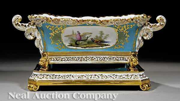 Appraisal: A Fine Jacob Petit Paris Porcelain Polychrome and Gilt-Decorated Jardini