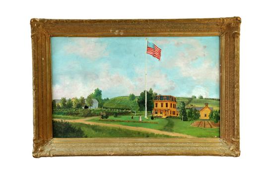 Appraisal: VICTORIAN HOMESTEAD AMERICAN SCHOOL EARLY TH CENTURY Oil on canvas