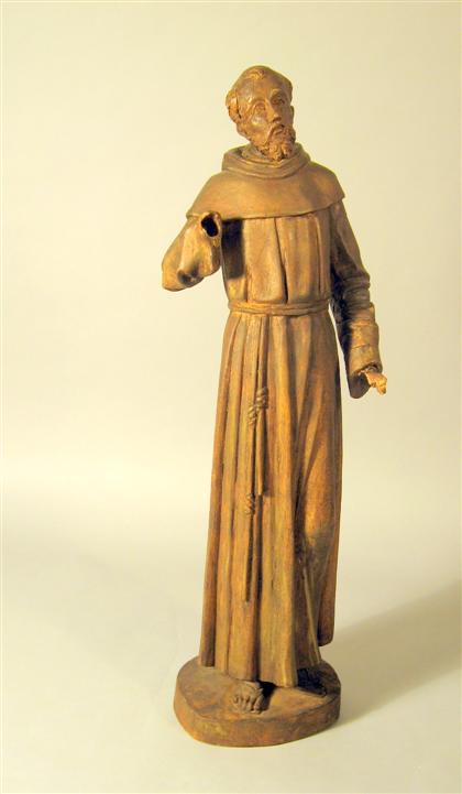 Appraisal: Spanish carved limewood figure th century Modeled as a standing