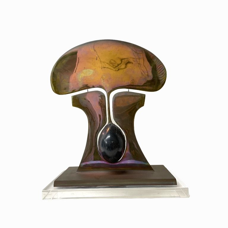 Appraisal: Richard Hallier Mid-Century Sculpture Richard Hallier Mid-Century Sculpture Brass and