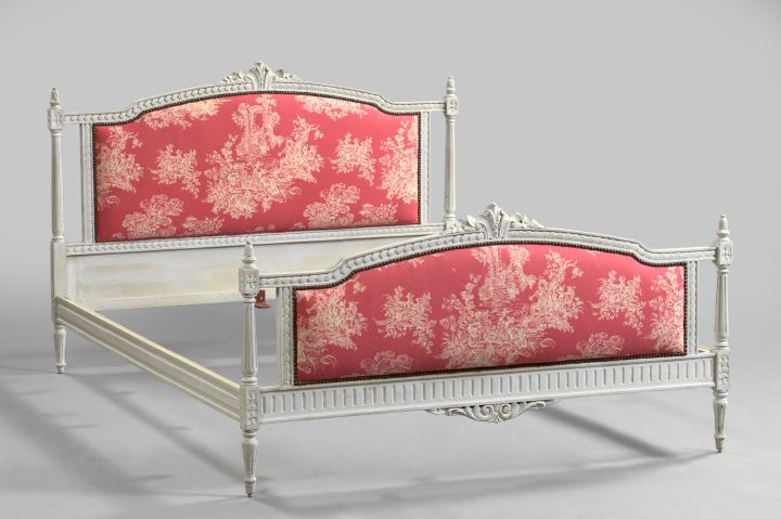 Appraisal: Louis XVI-Style Polychromed Bed th century the domed and padded