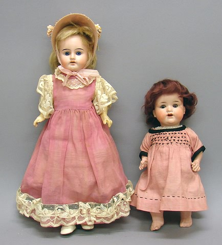 Appraisal: Pair of dolls Made in Germany Stationary blue eyes open