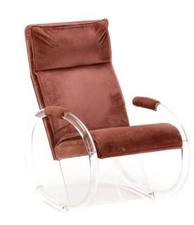 Appraisal: Charles Hollis Jones Lucite Upholstered Rocker Attributed to Charles Hollis