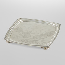 Appraisal: Tiffany Co JAPONESQUE TRAY USA - sterling silver h w