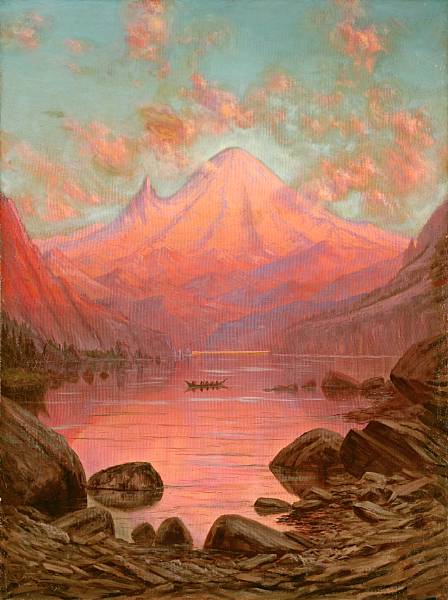 Appraisal: James Everett Stuart American - Sunset Glow Mt Tacoma from